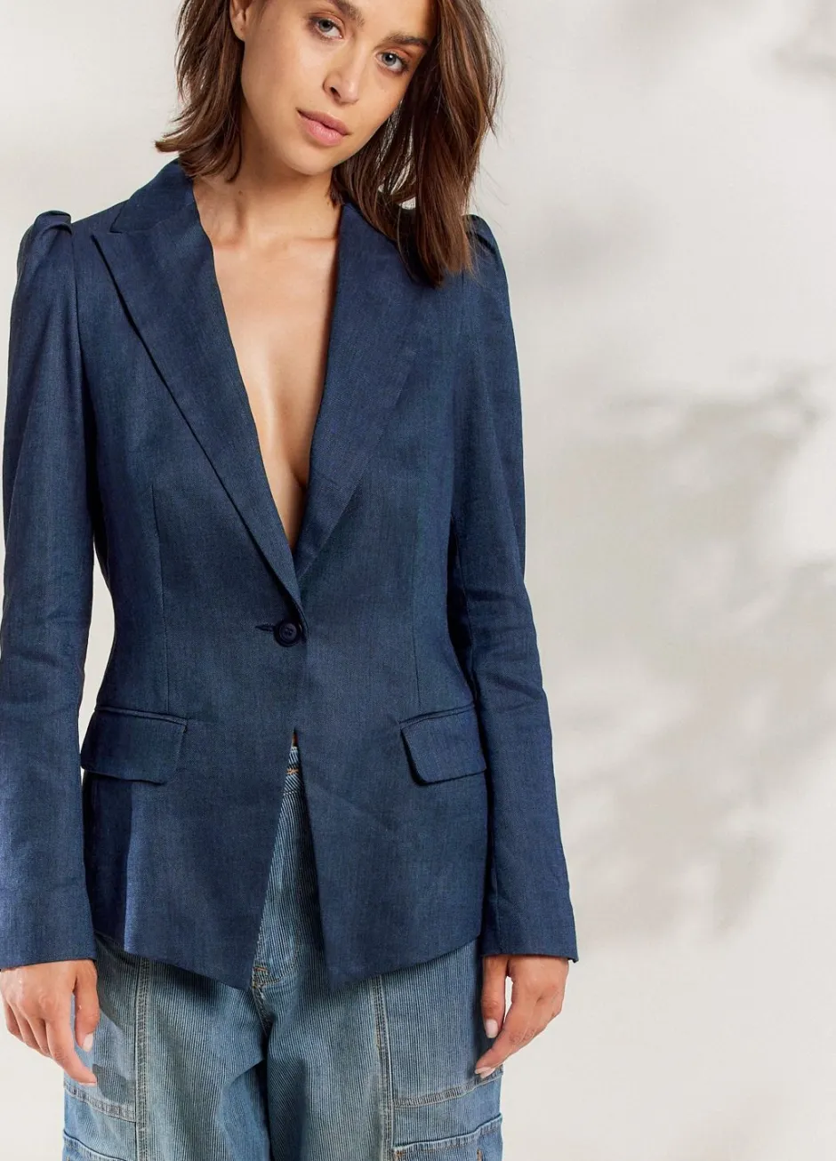 Vrouwen Summum Woman Blazer Met Gepofte Mouw