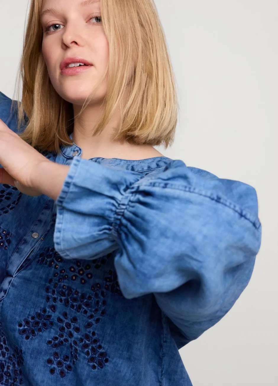 Vrouwen Summum Woman Blouse Met Broderie Anglaise