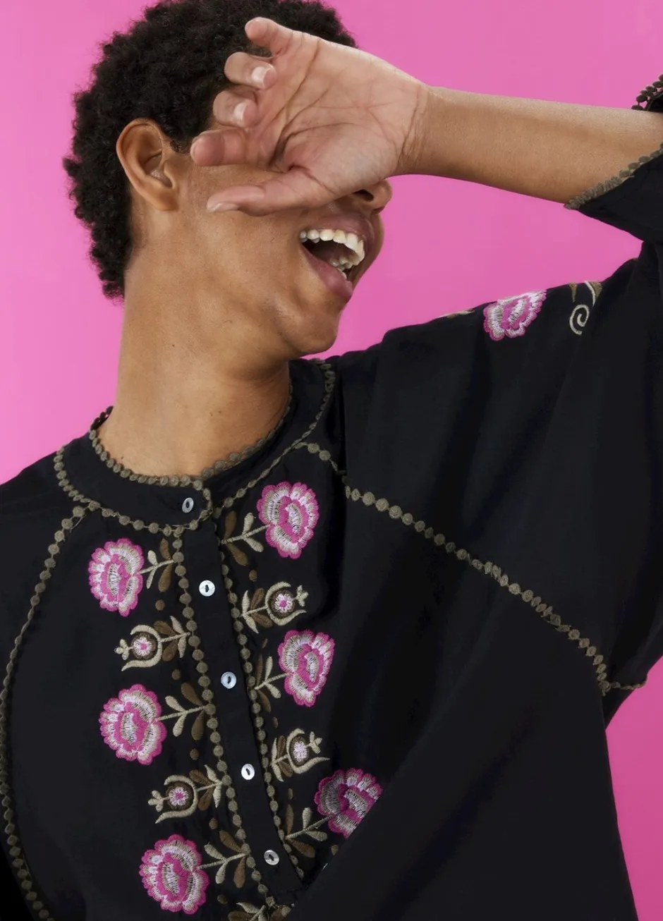 Vrouwen Summum Woman Blouse Met Gebloemd Borduurwerk