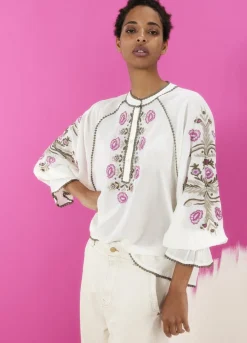 Vrouwen Summum Woman Blouse Met Gebloemd Borduurwerk