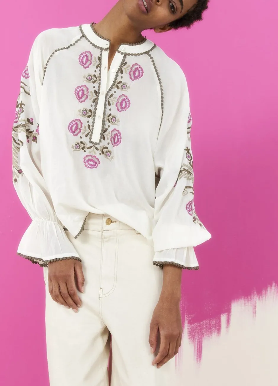 Vrouwen Summum Woman Blouse Met Gebloemd Borduurwerk
