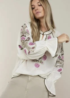 Vrouwen Summum Woman Blouse Met Gebloemd Borduurwerk