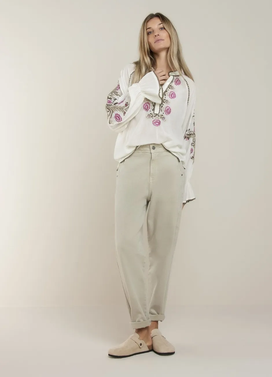 Vrouwen Summum Woman Blouse Met Gebloemd Borduurwerk