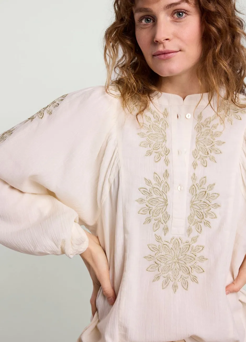 Vrouwen Summum Woman Blouse Met Gouden Borduursels