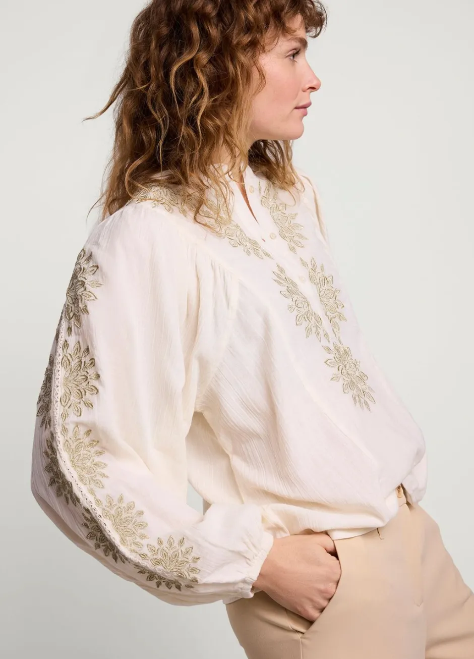 Vrouwen Summum Woman Blouse Met Gouden Borduursels