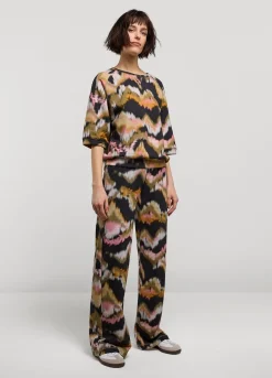 Vrouwen Summum Woman Broek Met Waterverf-Print