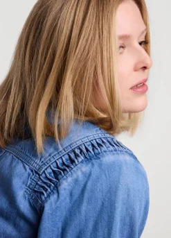 Vrouwen Summum Woman Denim Blouse Met Knoopjes