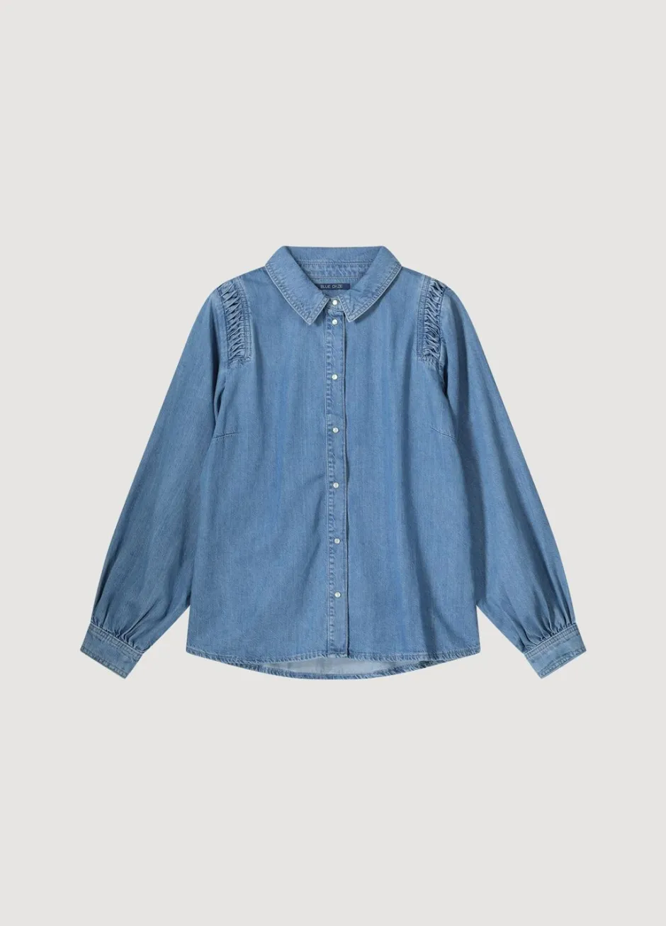 Vrouwen Summum Woman Denim Blouse Met Knoopjes