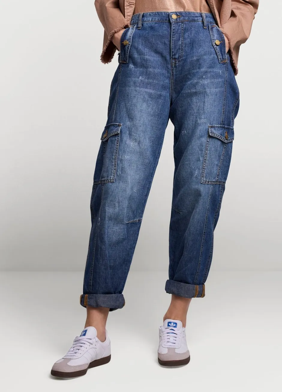 Vrouwen Summum Woman Denim Cargobroek