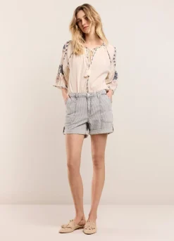 Vrouwen Summum Woman Denim Streepjesshort