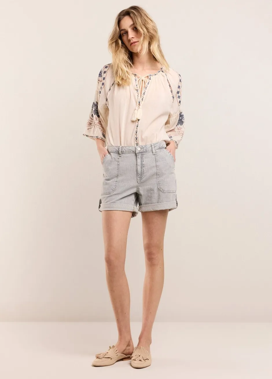 Vrouwen Summum Woman Denim Streepjesshort