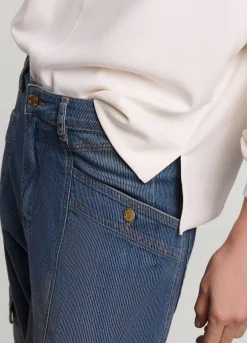 Vrouwen Summum Woman Gestreepte Cargo Jeans