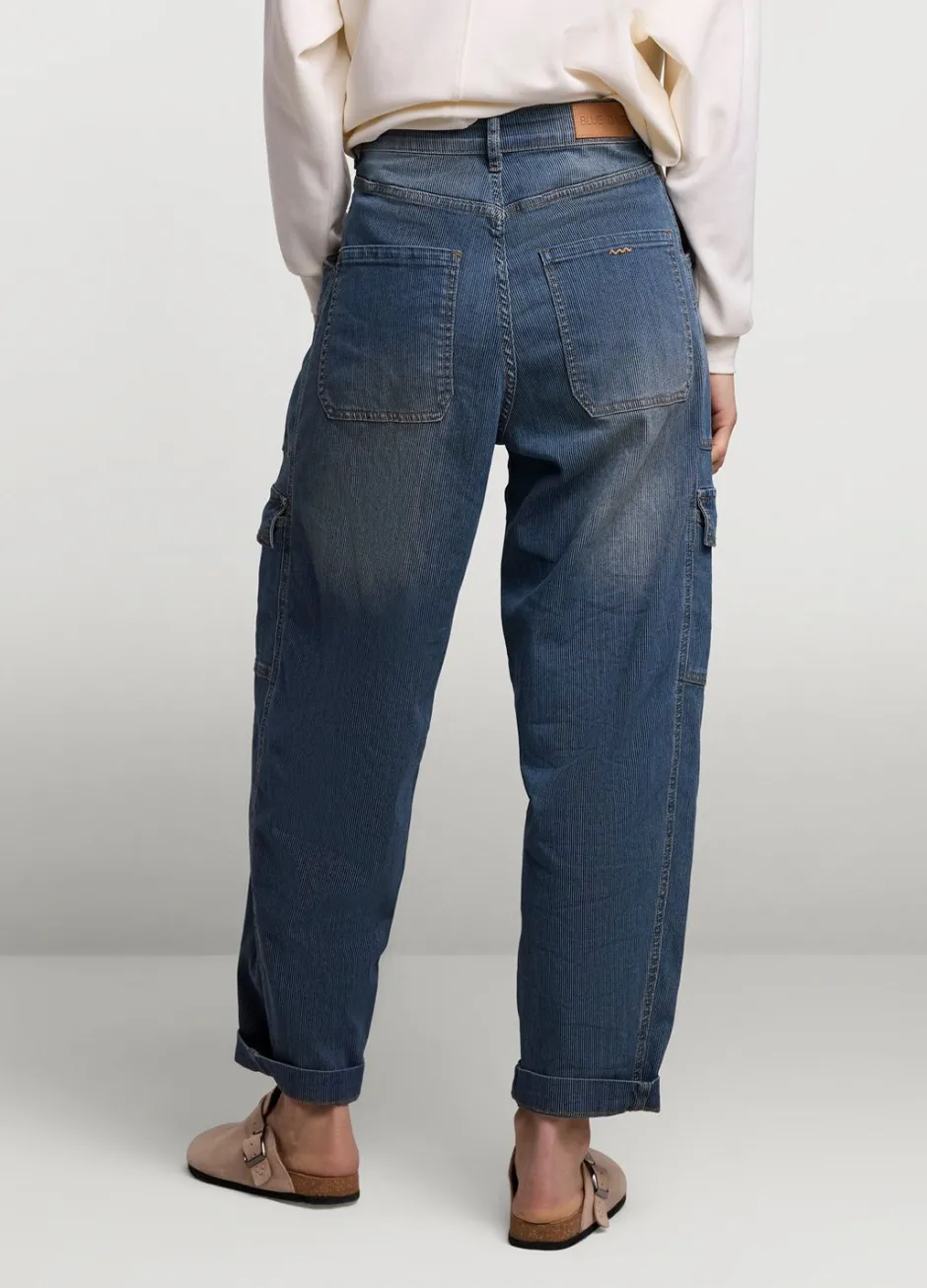 Vrouwen Summum Woman Gestreepte Cargo Jeans
