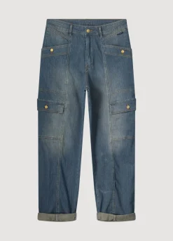 Vrouwen Summum Woman Gestreepte Cargo Jeans