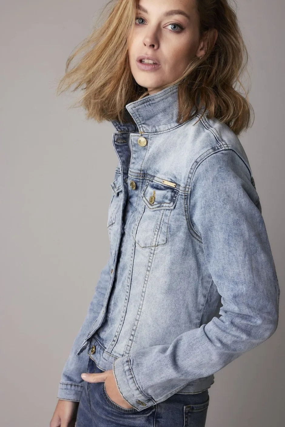 Vrouwen Summum Woman Getailleerd Blue Daze-Spijkerjasje