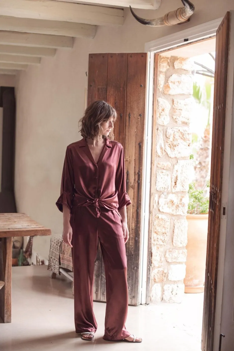 Vrouwen Summum Woman Glanzende Rechte Broek