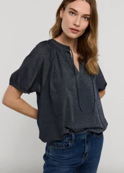 Vrouwen Summum Woman Glimmende Lurex Top