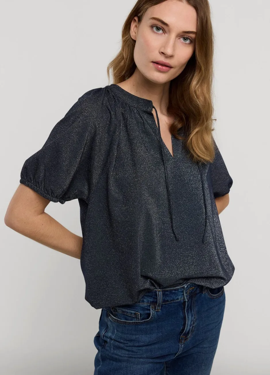 Vrouwen Summum Woman Glimmende Lurex Top