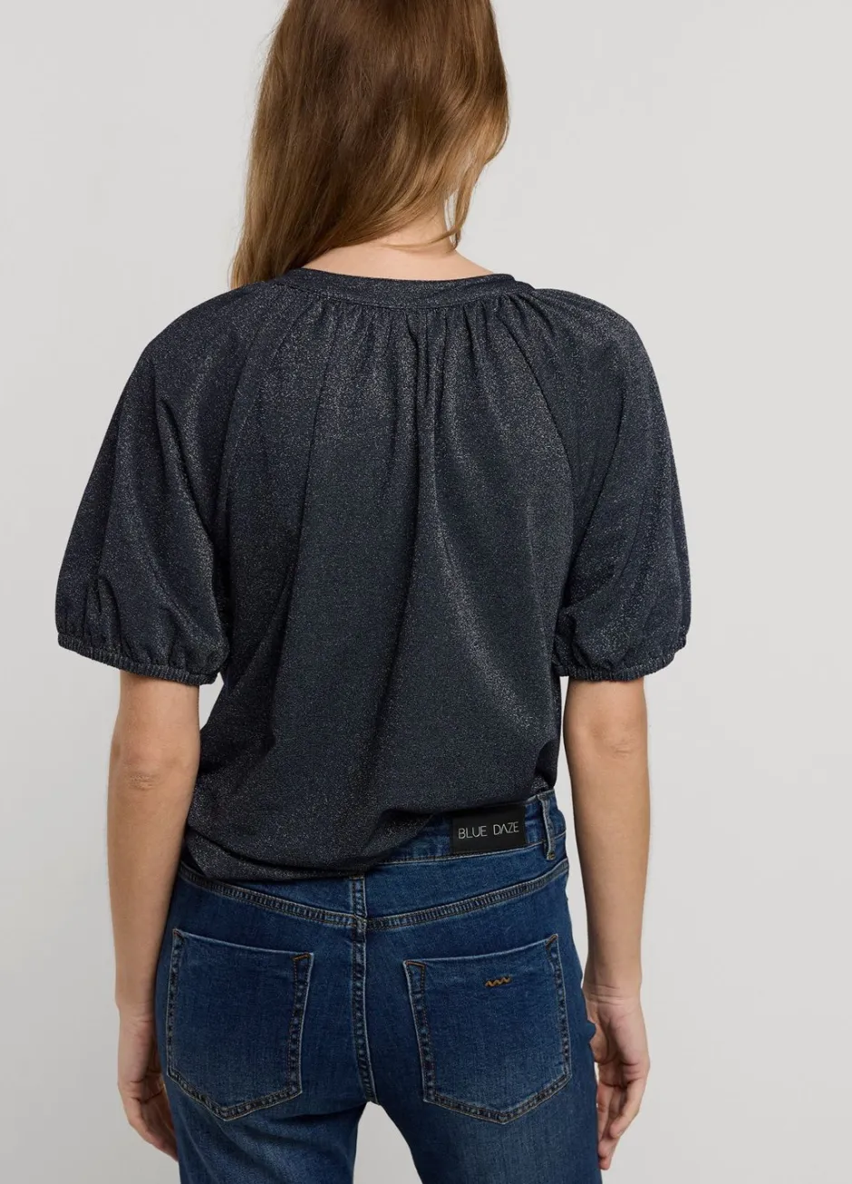 Vrouwen Summum Woman Glimmende Lurex Top