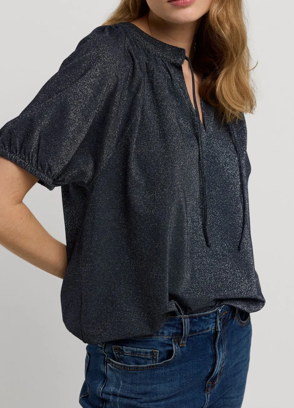 Vrouwen Summum Woman Glimmende Lurex Top