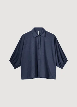 Vrouwen Summum Woman Glimmende Overhemdblouse