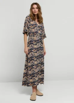 Vrouwen Summum Woman Ikatprint Jurk Met Polokraag