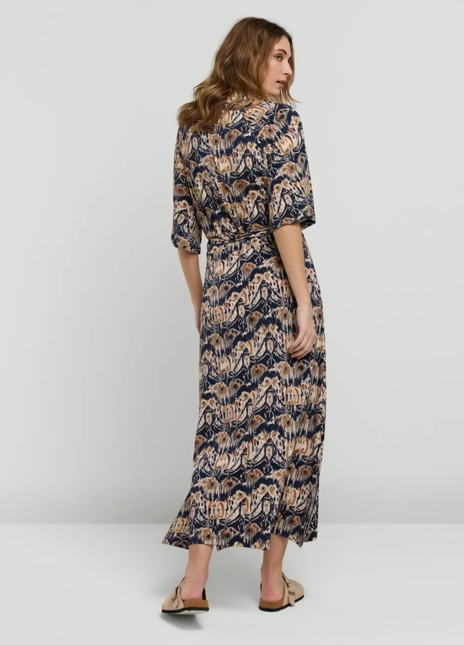 Vrouwen Summum Woman Ikatprint Jurk Met Polokraag