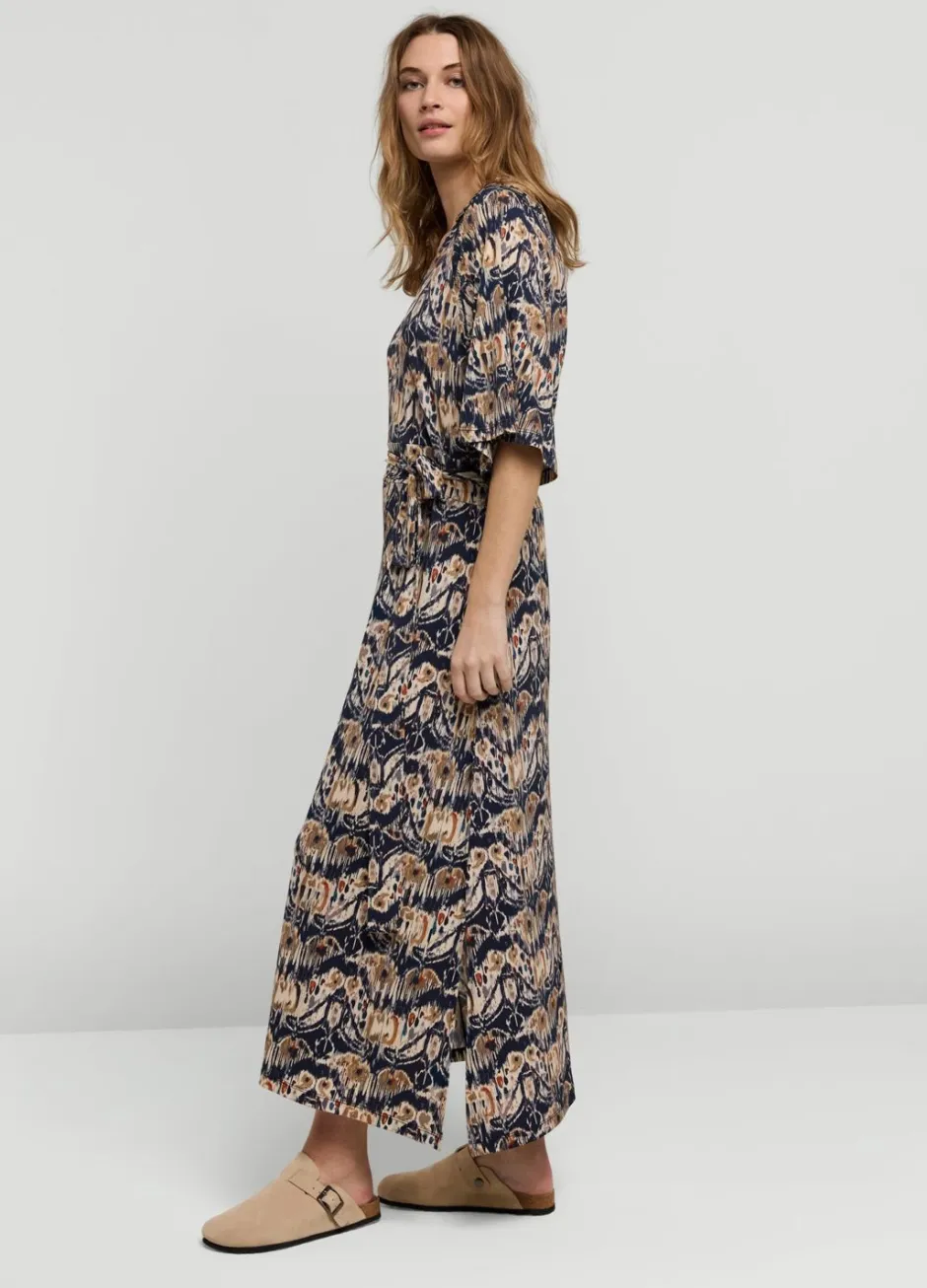 Vrouwen Summum Woman Ikatprint Jurk Met Polokraag