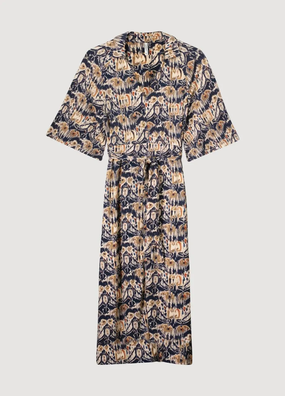 Vrouwen Summum Woman Ikatprint Jurk Met Polokraag