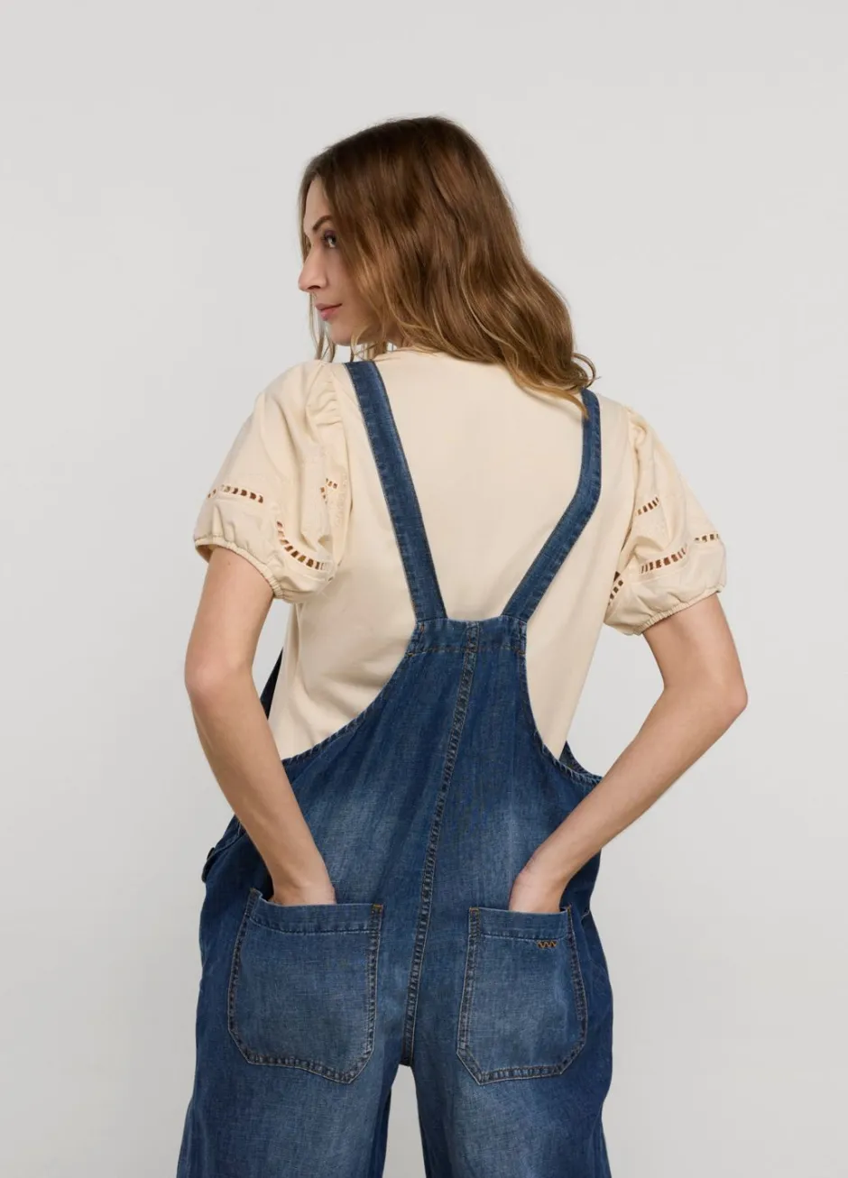 Vrouwen Summum Woman Jersey Top Met Broderie Anglaise