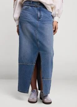 Vrouwen Summum Woman Lange Denim Rok
