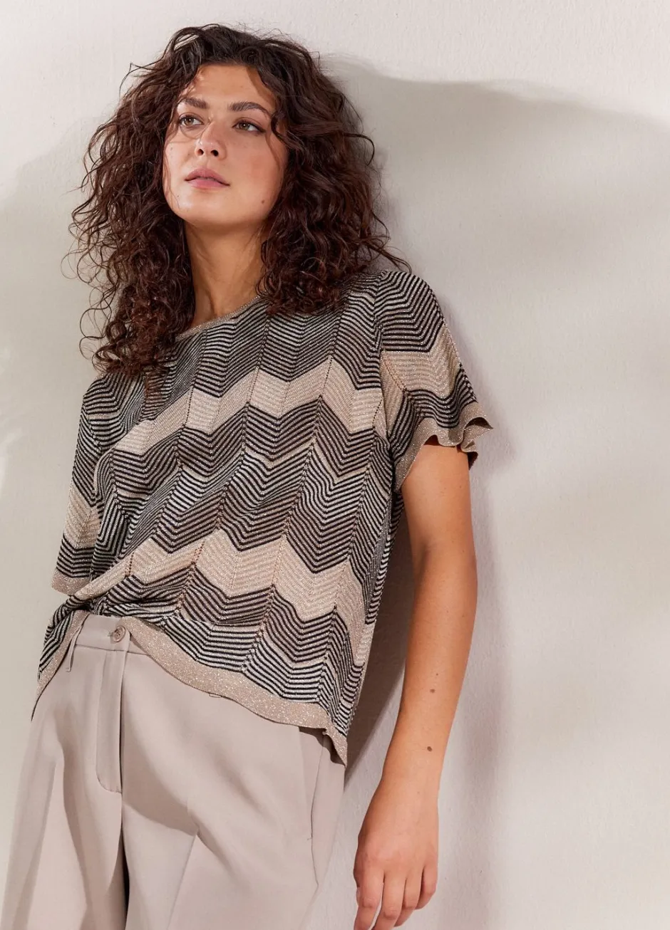 Vrouwen Summum Woman Metallic Zigzag Top
