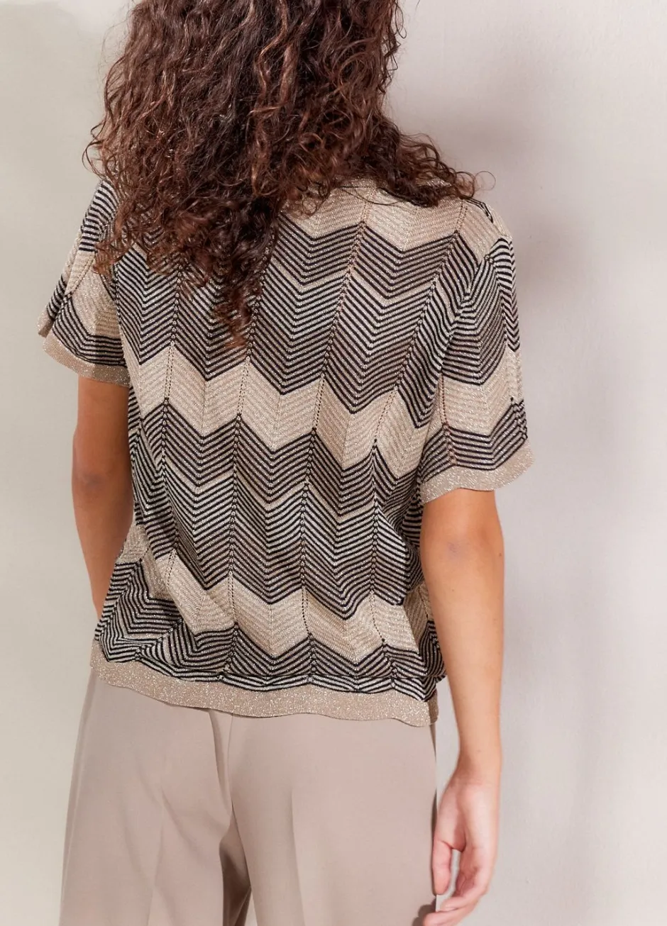 Vrouwen Summum Woman Metallic Zigzag Top