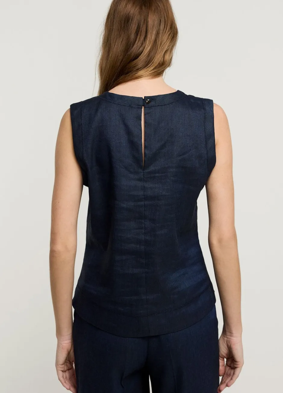Vrouwen Summum Woman Mouwloze Top Linnenmix