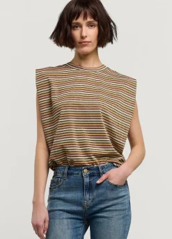 Vrouwen Summum Woman Mouwloze Top Met Streepjes