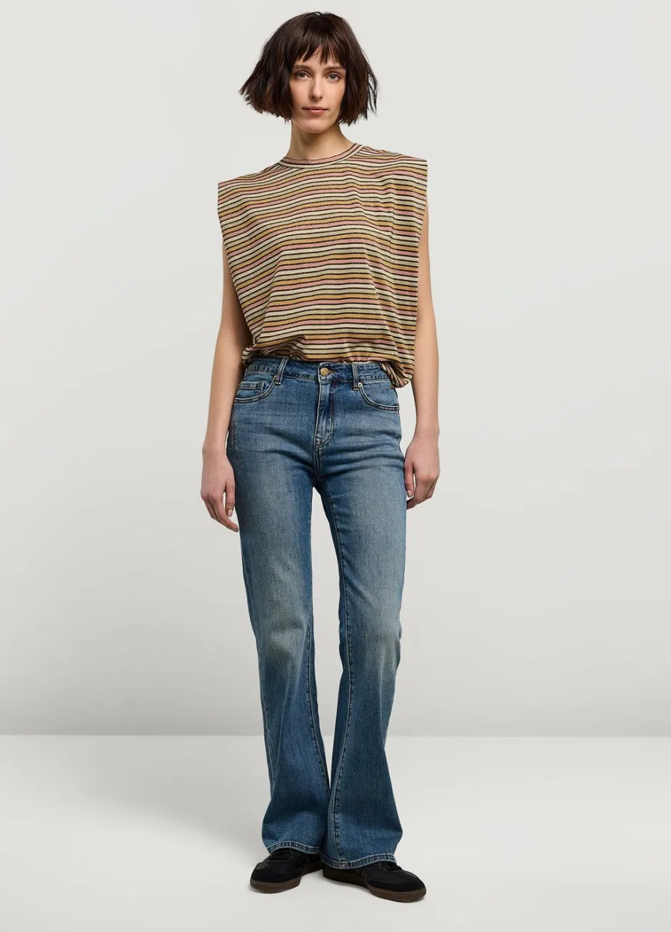 Vrouwen Summum Woman Mouwloze Top Met Streepjes