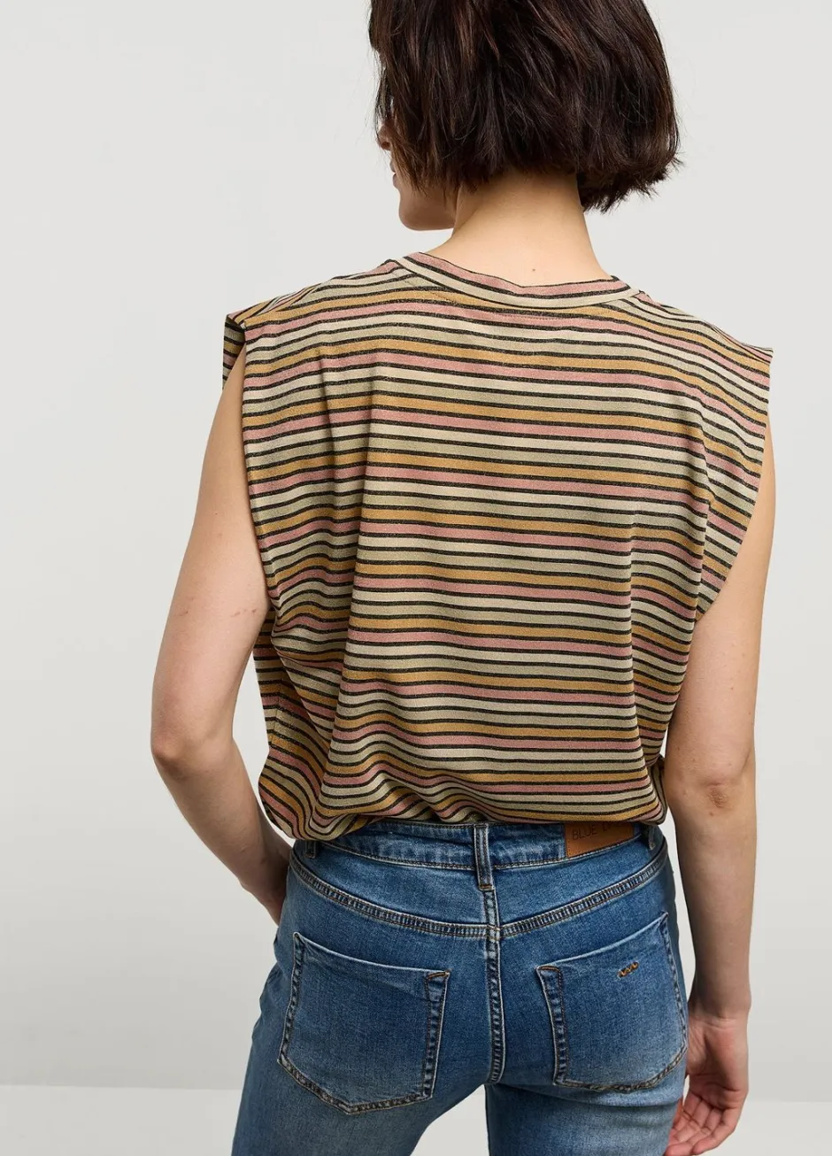 Vrouwen Summum Woman Mouwloze Top Met Streepjes