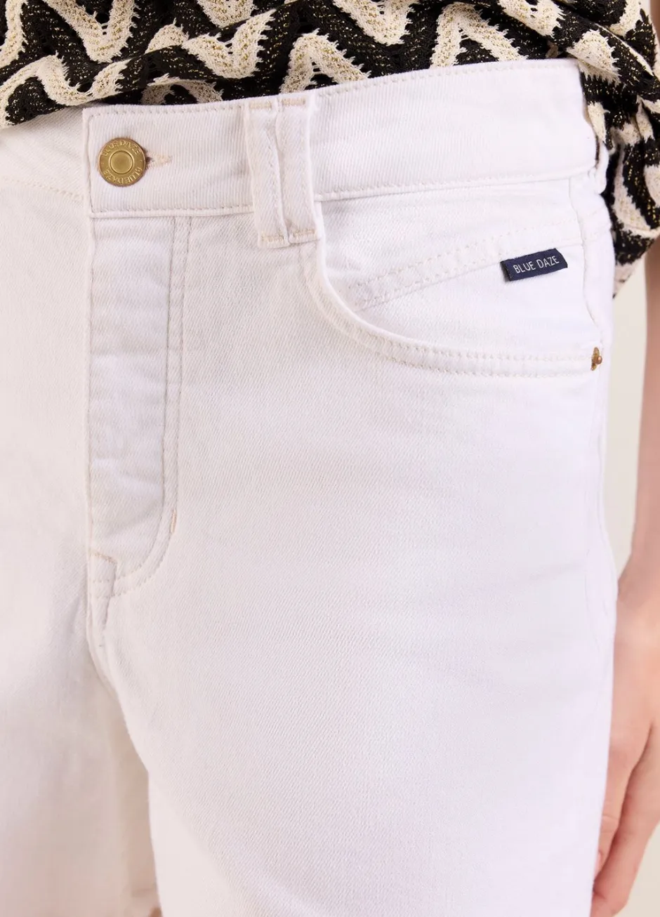 Vrouwen Summum Woman Off White Denim Short