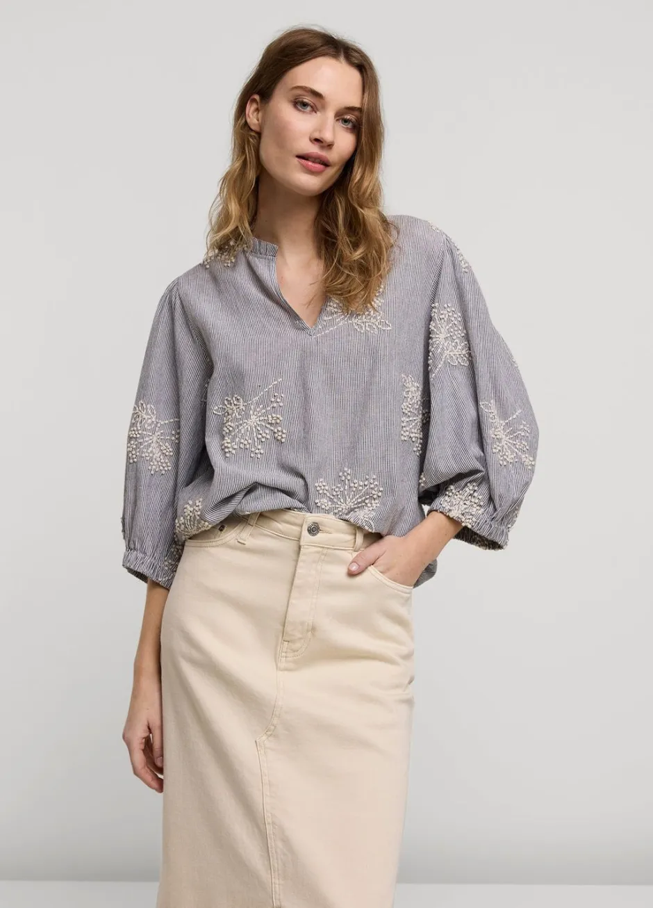 Vrouwen Summum Woman Streepjestop Met Bloemen