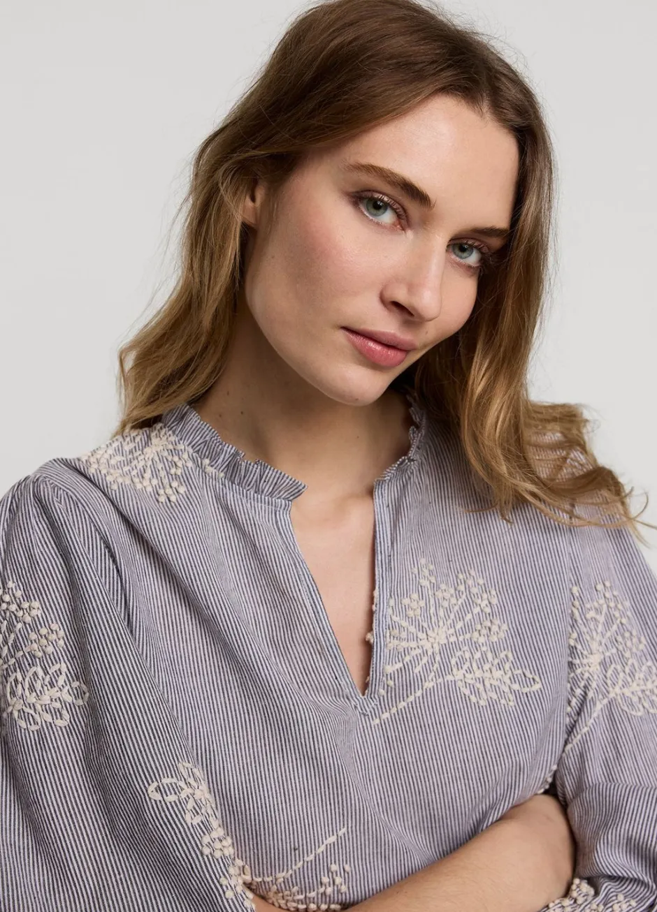 Vrouwen Summum Woman Streepjestop Met Bloemen