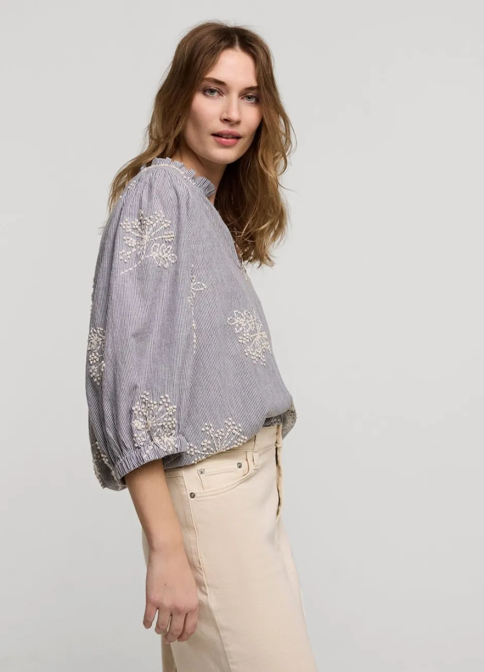 Vrouwen Summum Woman Streepjestop Met Bloemen