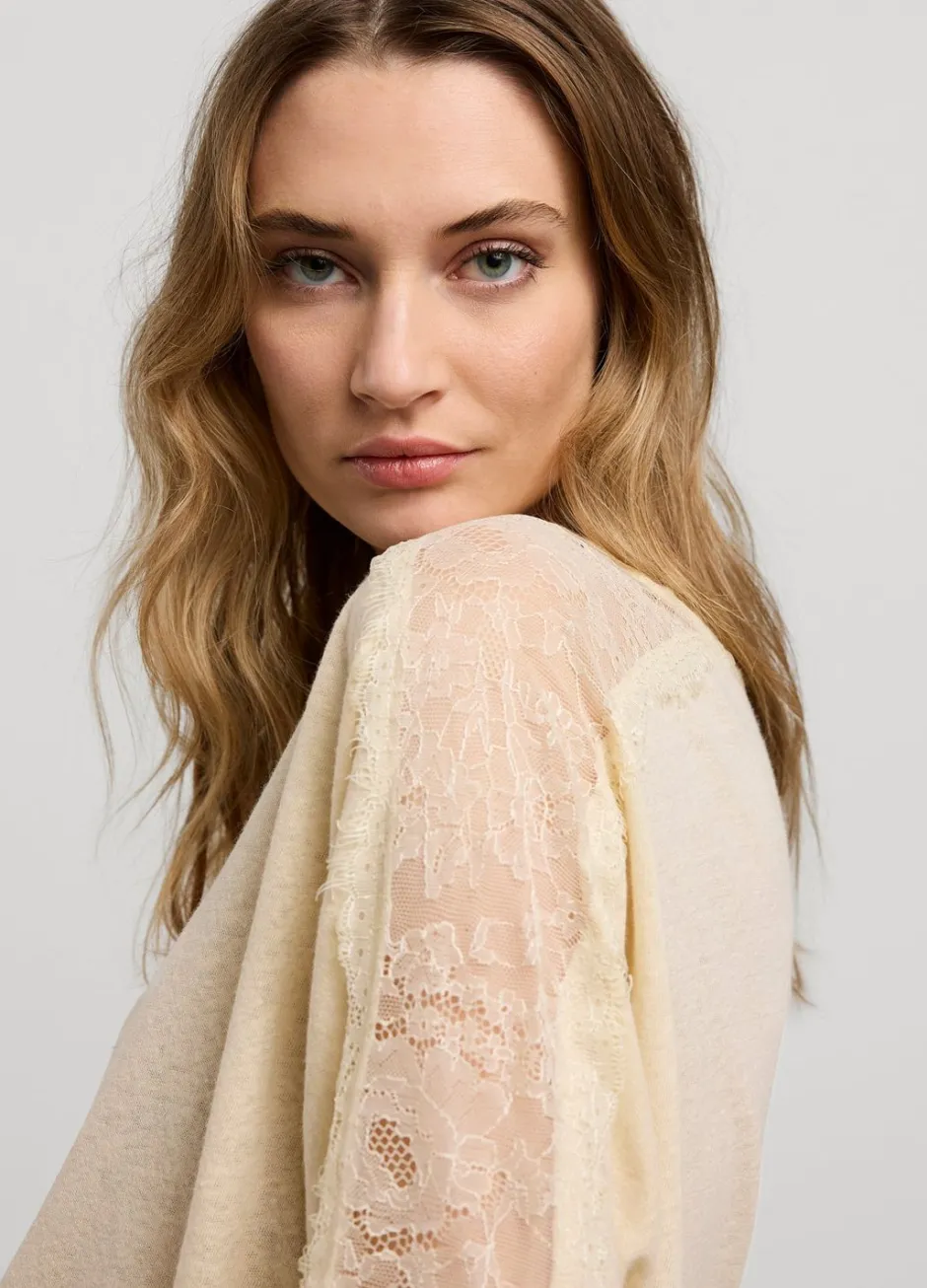 Vrouwen Summum Woman Top Met Kanten Mouw