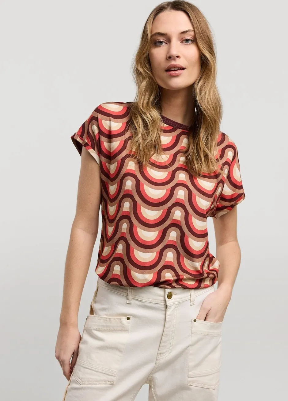 Vrouwen Summum Woman Top Met Retro Print