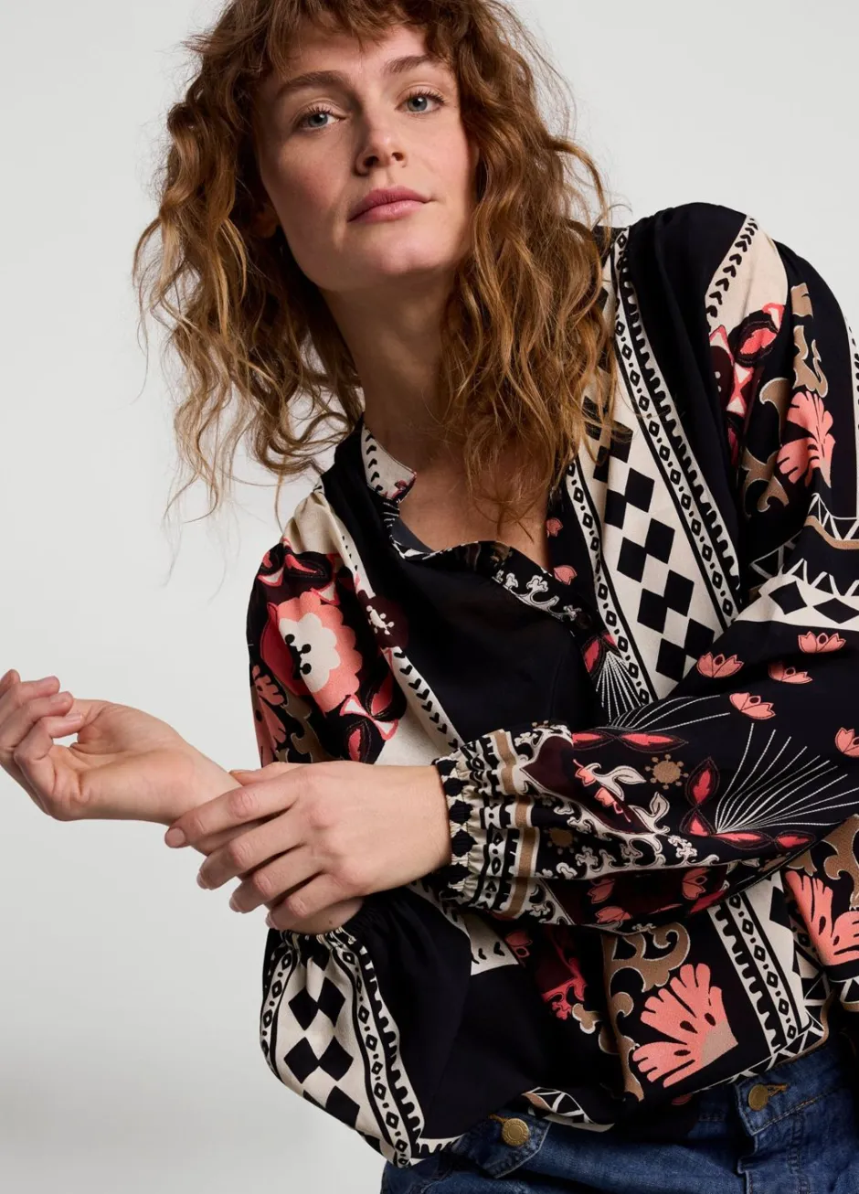Vrouwen Summum Woman Top Met Staanderkraag