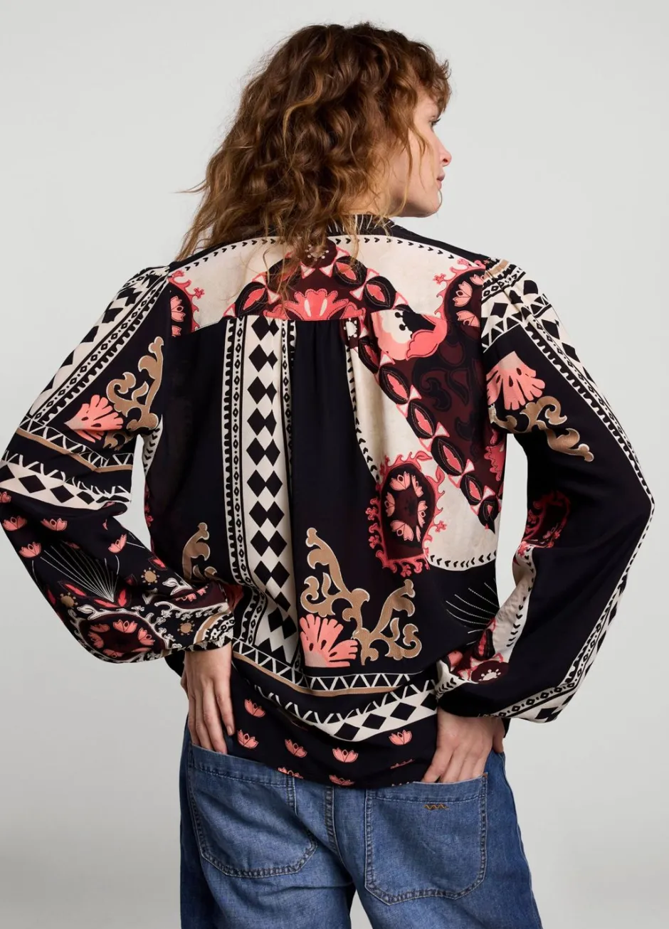 Vrouwen Summum Woman Top Met Staanderkraag