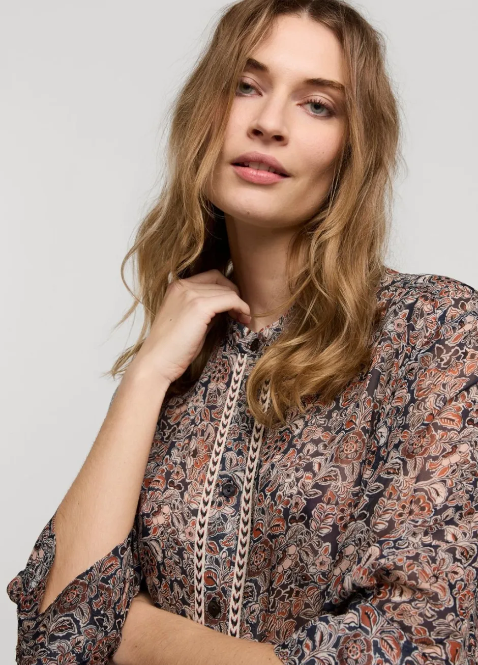 Vrouwen Summum Woman Transparante Blouse Bloemenprint