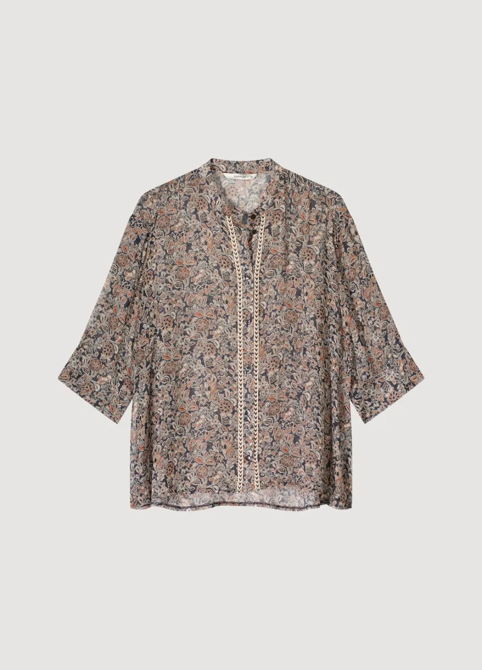 Vrouwen Summum Woman Transparante Blouse Bloemenprint