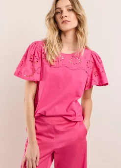 Vrouwen Summum Woman T-Shirt Broderie Anglaise