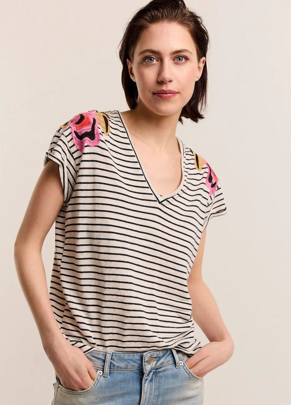 Vrouwen Summum Woman T-Shirt Met Bloemenborduursel