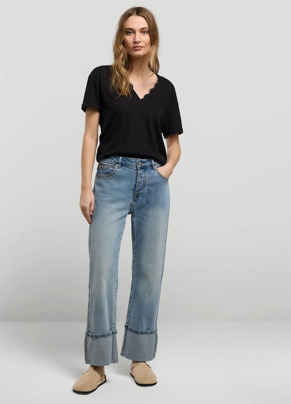 Vrouwen Summum Woman V-Hals Top Met Kant